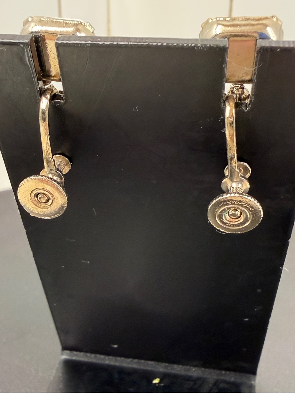 Clear Crystal Prong Set Statement Screw-Back Earrings - Picture 6 of 7
